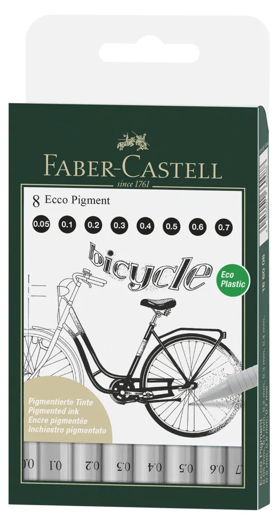 Set Faber-Castell Ecco Pigment 8pz per Bullet Journal e Handlettering