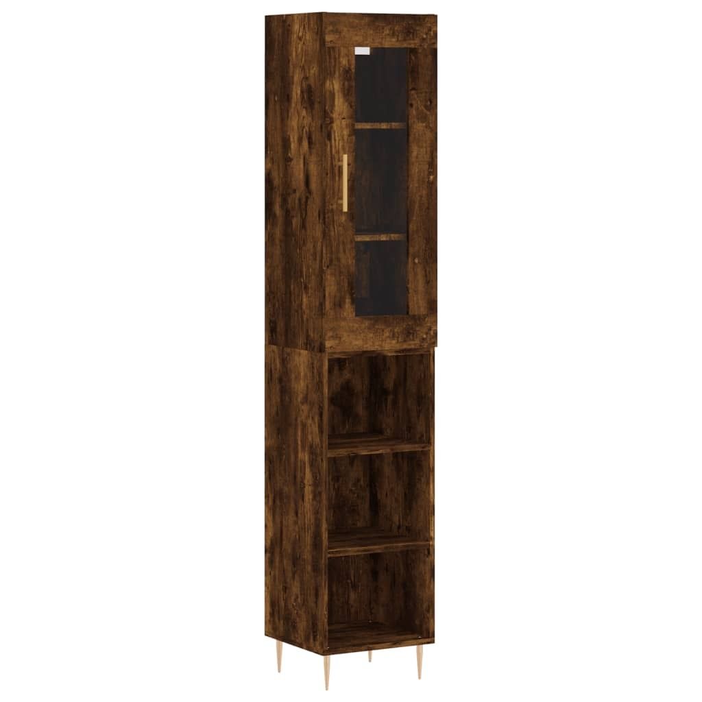 "SALE 2026"Sideboard/Highboard - elegante Design - Mehrzweckschrank - Räuchereiche 34,5x34x180 cm Holzwerkstoff - Kommoden DE2830583