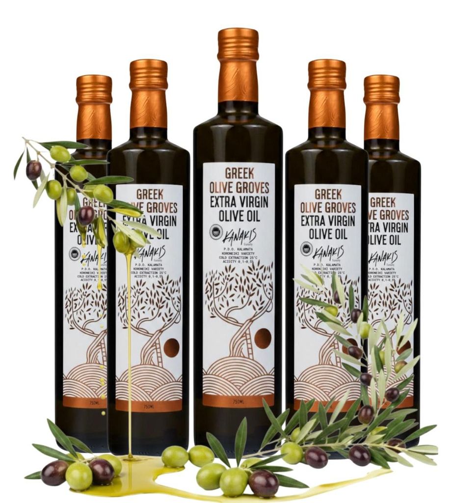 Kanakis | Olivenöl 5x750 ML - Kaltgepresst - Fruchtiger Produktbild 