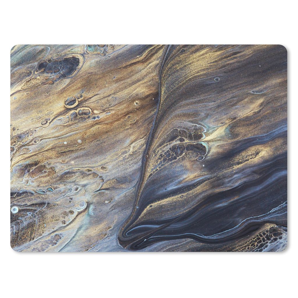 MuchoWow Mauspad Mousepad Marmor - Gold - Aquarell - Textur - Marmoroptik 40x30 cm - Mousepads - Maus Mat - Pad - Mausunterlage - Anti Rutsch