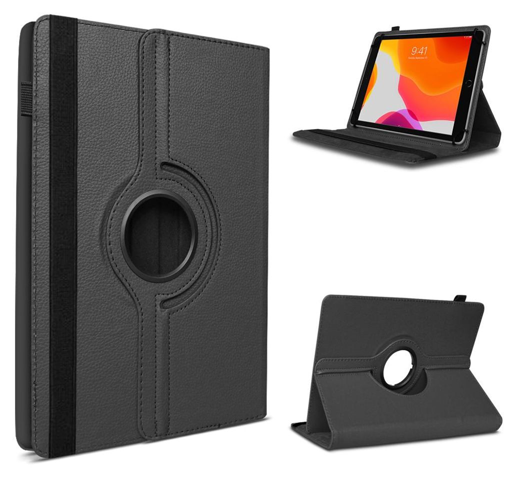 Tablet Hülle für OSCAL Pad 30 Tasche Schutzhülle Case 360 Grad Drehbar 10,1 CoverFarbe 360 Uni:Schwarz
