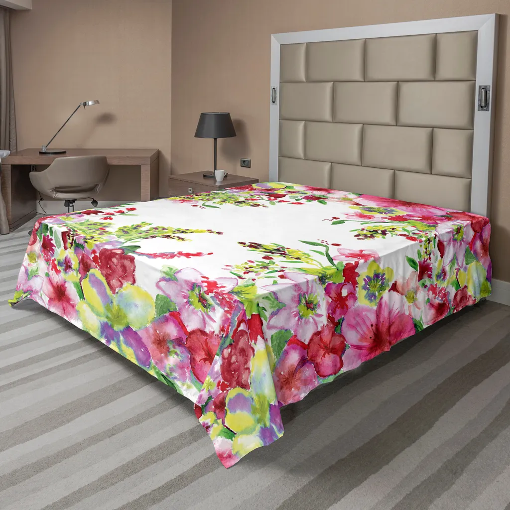 Lenzuolo Sopra Matrimoniale ABAKUHAUS 260x228 - Fiori Lavabili e Morbidi