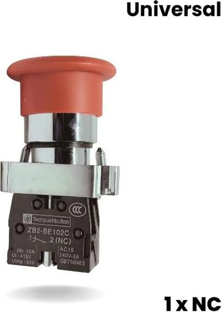 Bouton d'arrêt d'urgence 1NC rouge robuste pour pont élévateur