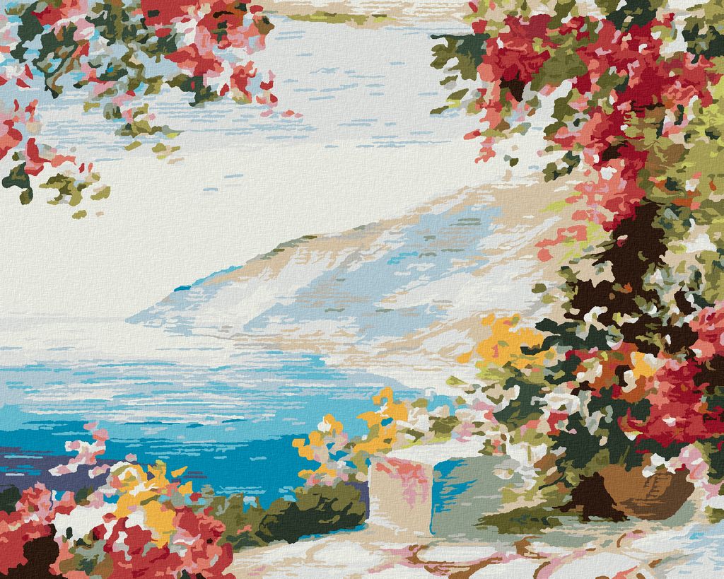 Zuty - Malen nach Zahlen - HAUS AM MEER, 40x50 cm, mit Keilrahmen (bereits gespannt)