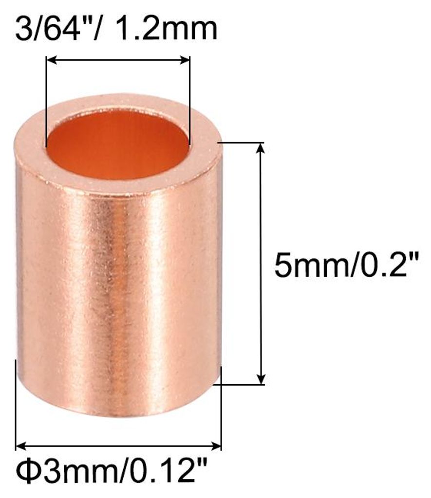 3/64"/ 1.2mm Draht Seil Stopfen Hš¹lse 25 Packung Kupfer Crimping Schlaufe Hš¹lse Ende fš¹r Draht Seil Kabel Aderendhš¹lse Gold Ton