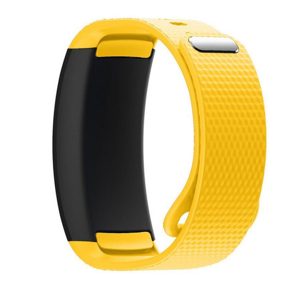 Sport Armband LARGE für Samsung Gear Fit 2 / Pro Band Armband Silikon GELB kompatibel mit SM-R360 / Fit 2 Pro SM-R365