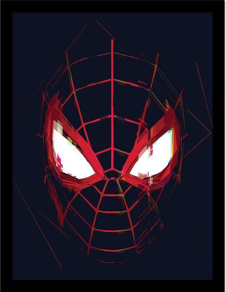 Spider-Man - Gerahmtes Poster, Close-up PM8883 (45 cm x 35 cm x 1,7 cm) (Schwarz/Rot/Weiß)