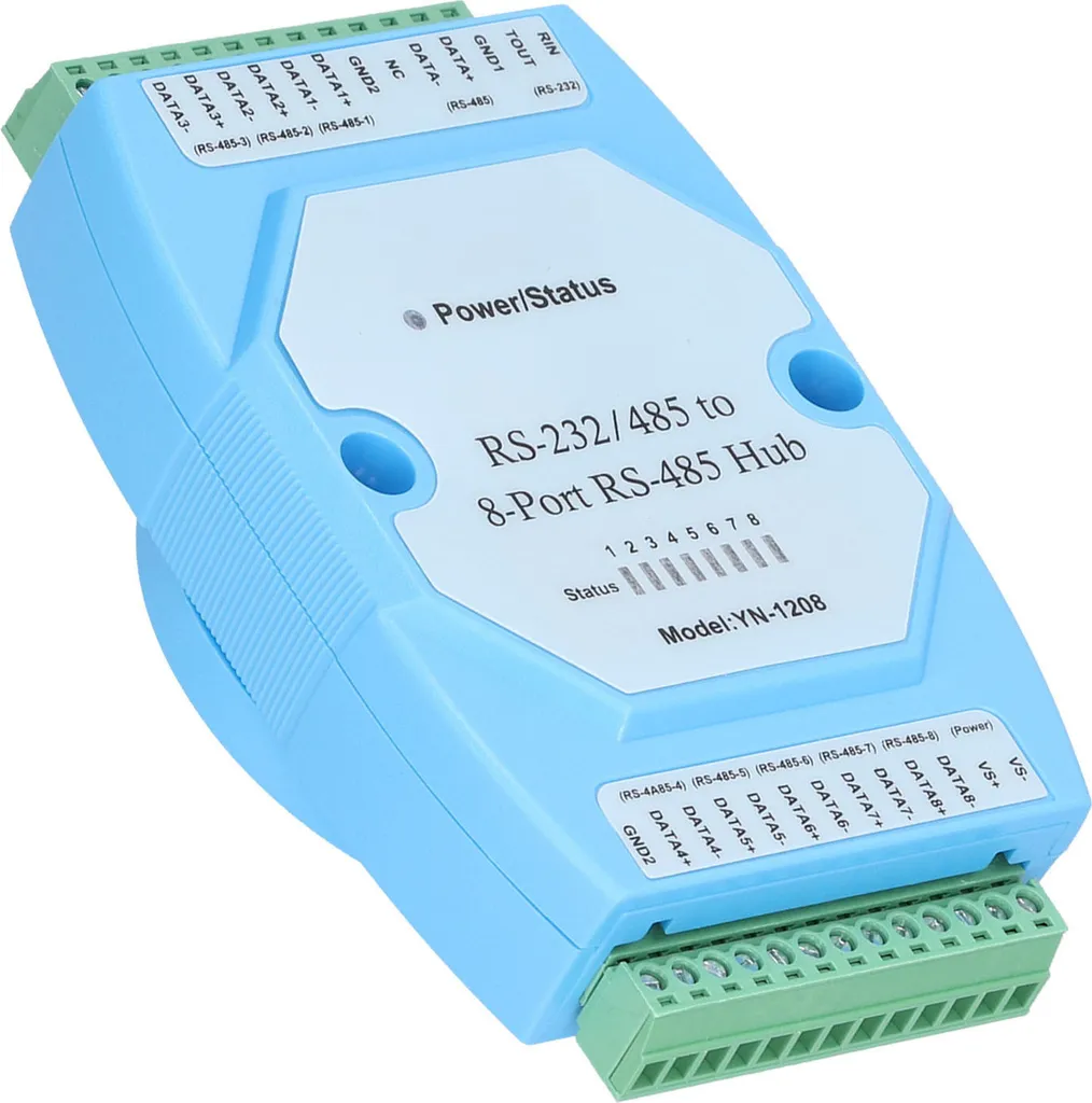 Hub RS485 Isolé Contre Surtension 8 Ports 24V pour Réseau Stable
