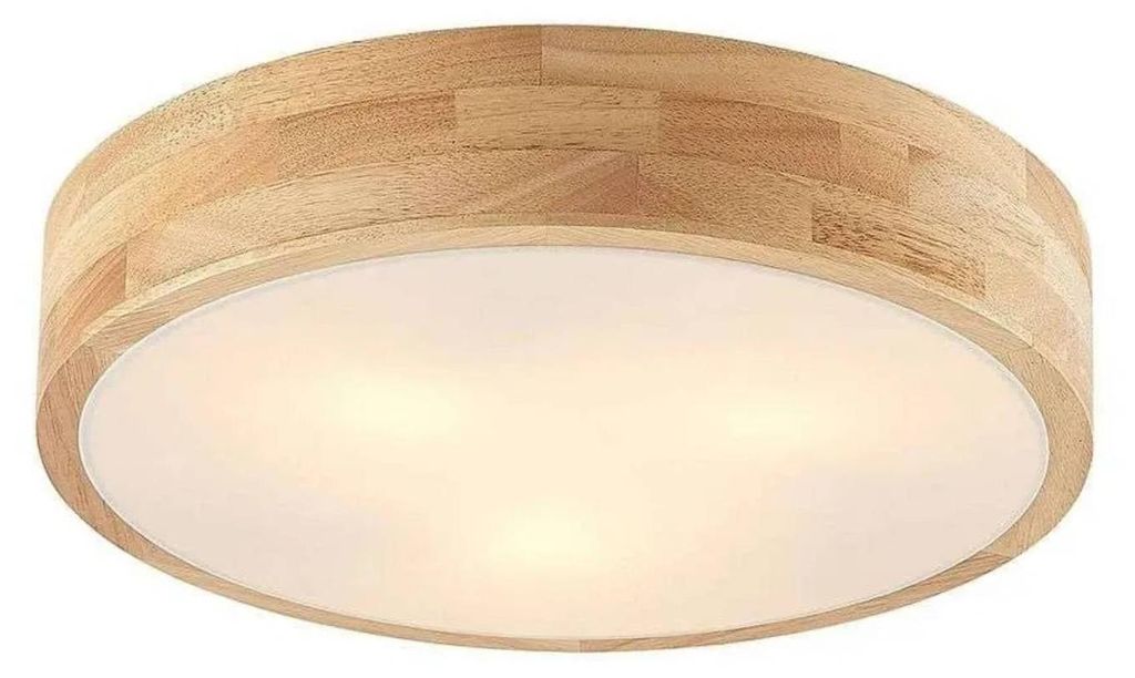Lindby Deckenlampe Tanju, Ø40 cm, 3-flg., Kautschukholz, Produktbild 