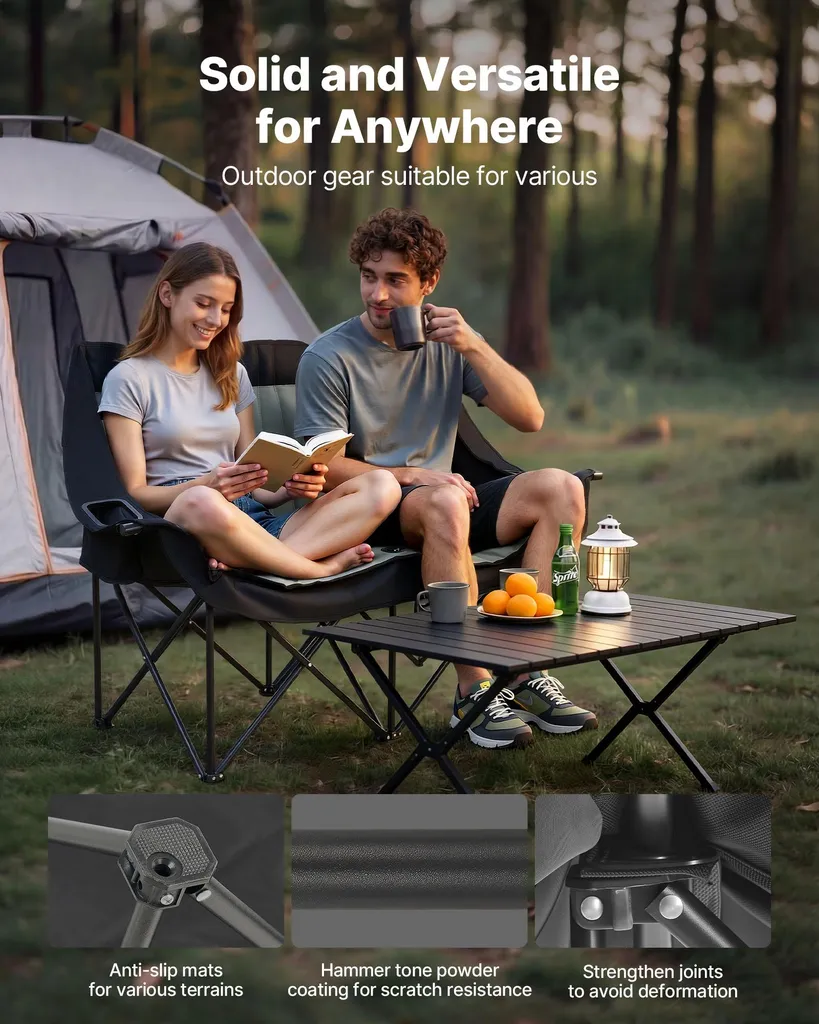 Chaise camping double pliable 300kg : la solution confort sans peine - 4