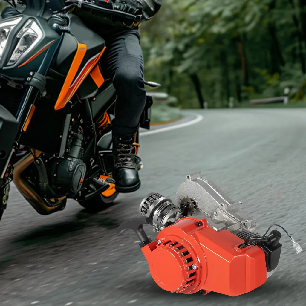 Mini-moteur 49cc 2 temps refroidi par air en alliage argenté durable