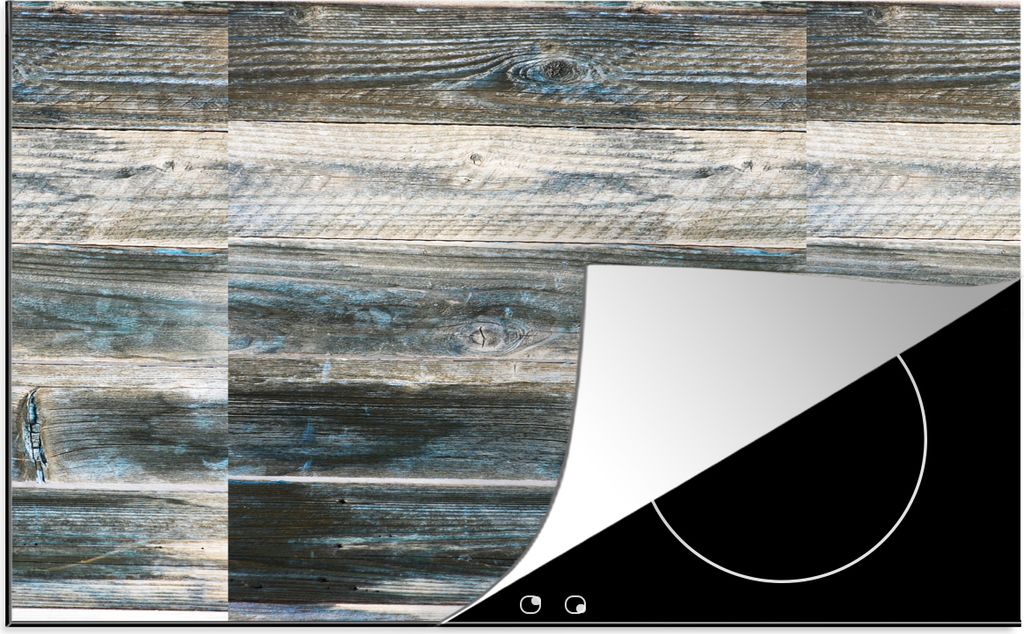 KitchenYeah Herdabdeckplatte Vintage - Muster - Holz , 83x51cm, Küche Deko, Ceranfeld Herdabdeckung, Abdeckplatte fùr Kochfeld