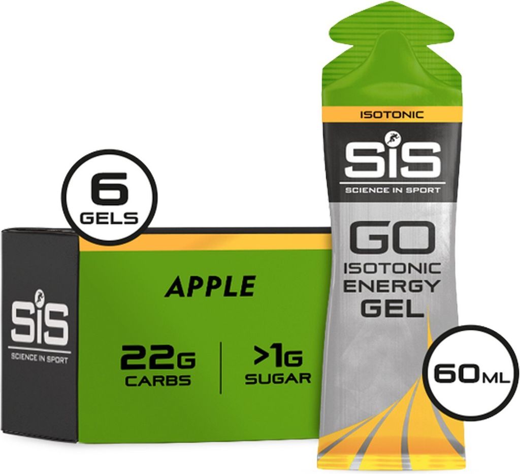 Science in Sport - SIS Go Energy + Electrolyte - Sportgel - Energiegel - Isotonisches Sportgel - Apfel geschmack - 6 x 60 ml