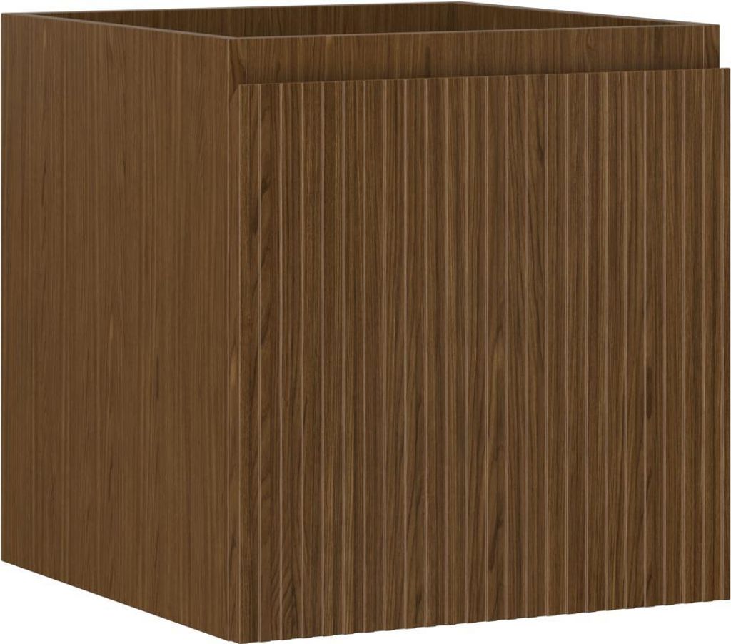 Mexen Rivel Badezimmerschrank für Waschbecken 45 cm, 1 Schublade, geriffelt, Nussbaum - 91A20-04547-1-BF86