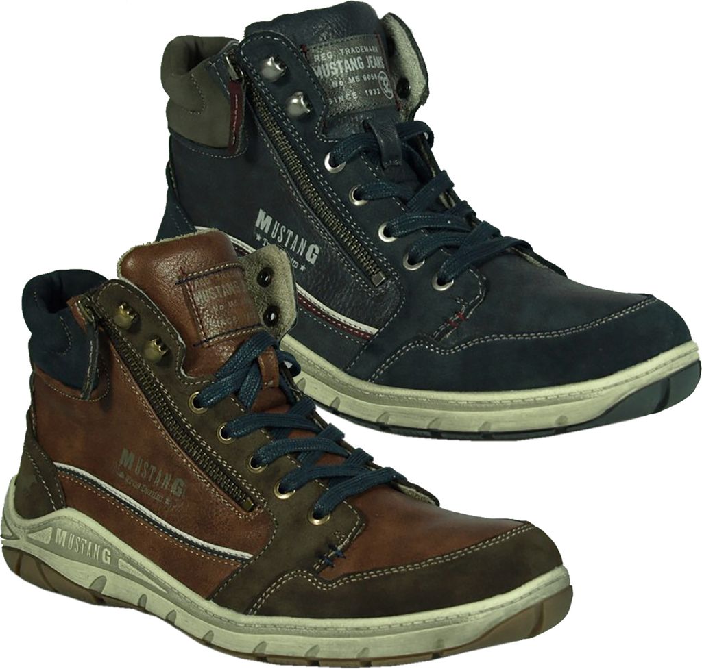 Mustang Herren Schnürboots Stiefelette Schnürung 4160-501, Größe:42 EU, Farbe:Braun