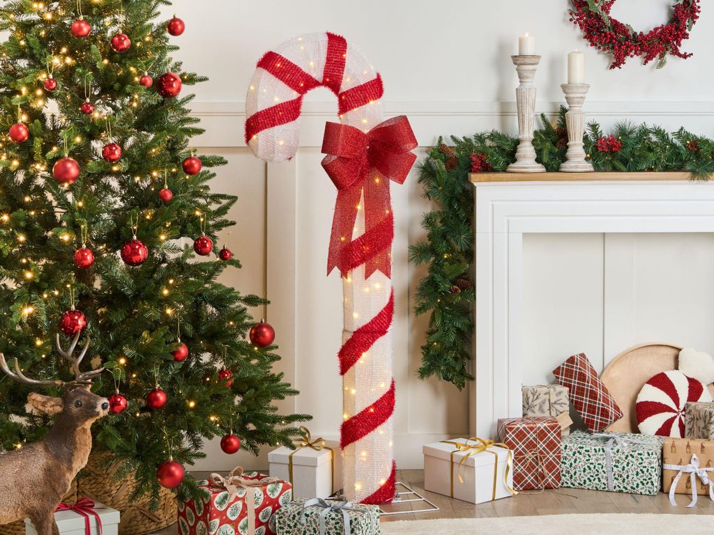 BELIANI Outdoor LED Weihnachtsbeleuchtung Rot u. Weiß