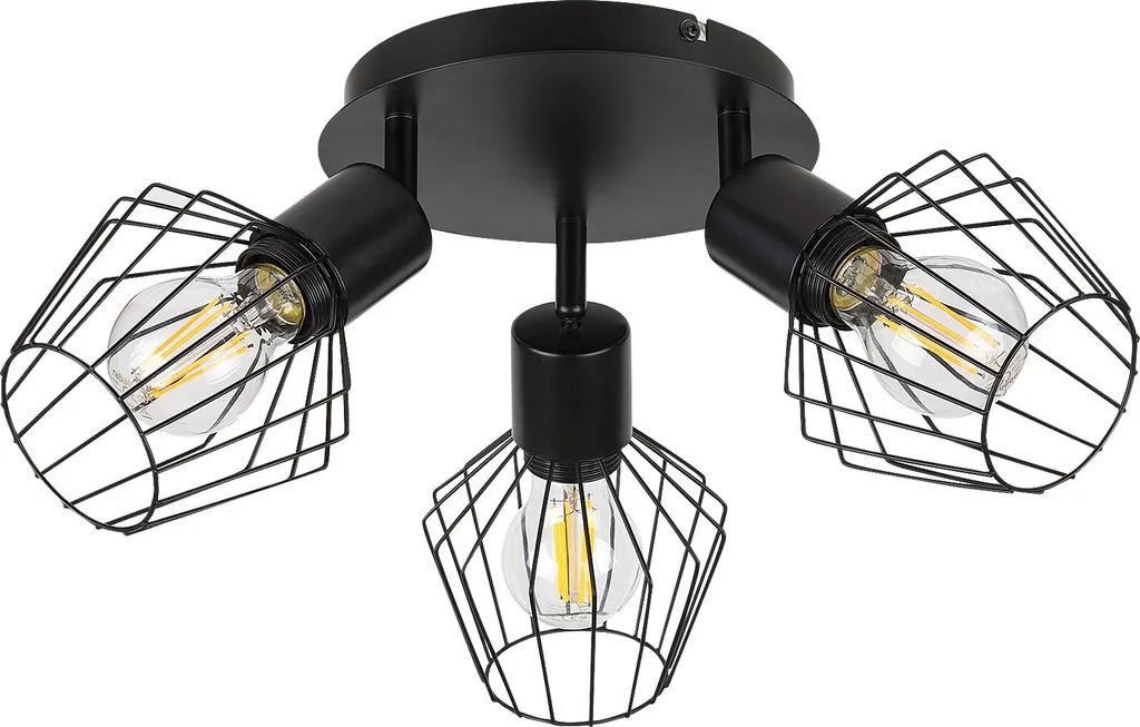 Plafonnier noir E27 3x40W Belano 3536 Rabalux - Éclairage industriel chic