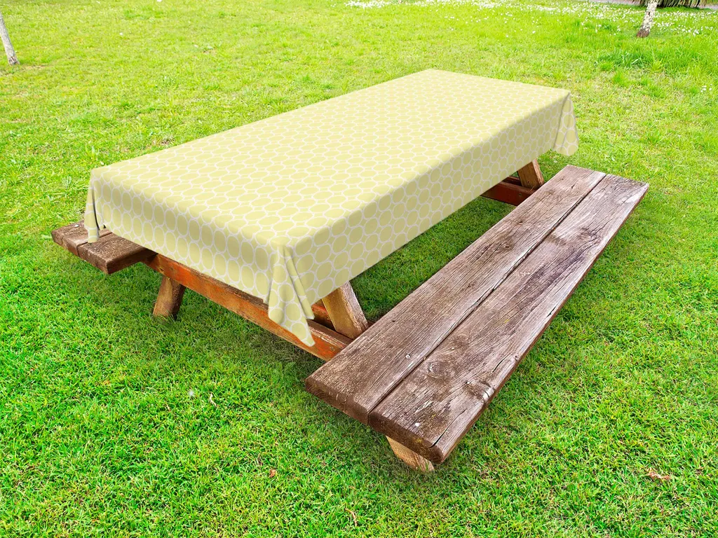 Tovaglia Lavabile Esterno ABAKUHAUS Giallo Bianco 145x305