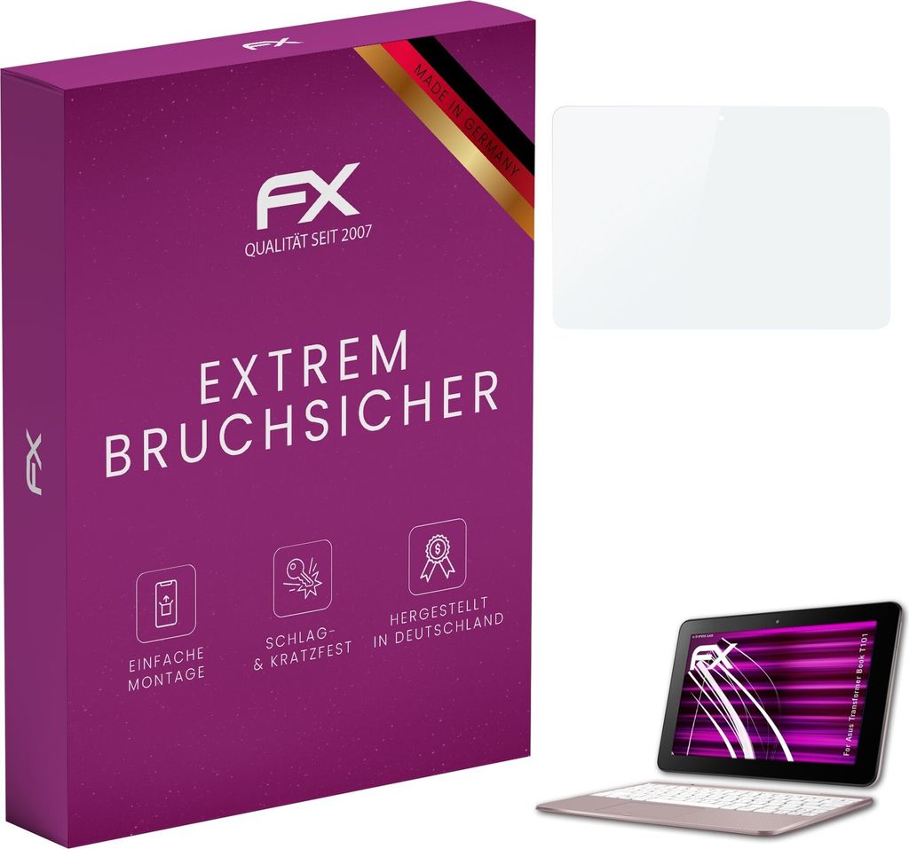 atFoliX FX-Hybrid-Glass Displayfolie kompatibel mit Asus Transformer Book T101 Glasfolie