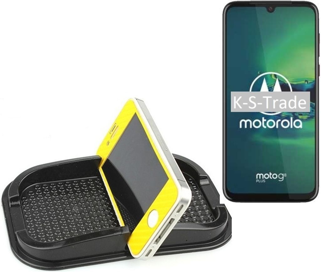 K-S-Trade Auto Anti Rutsch Matte Smartphone-Halter kompatibel mit Motorola Moto G8 Plus Haft Pad Armaturenbrett Handy-Halterung Silikon