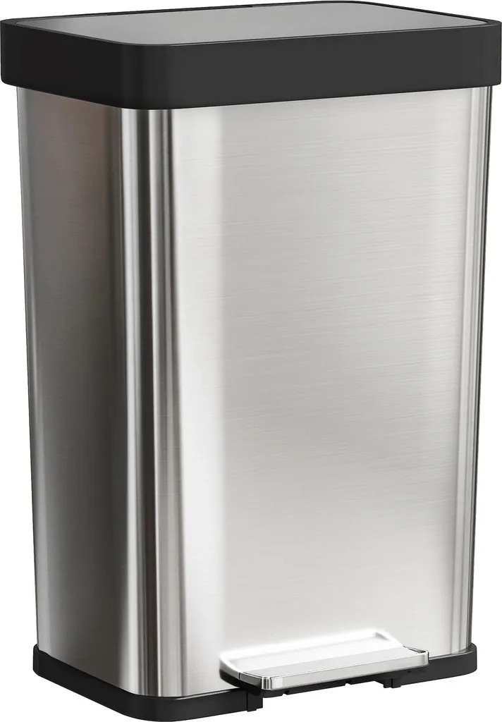 Collecteur de déchets 60L inox avec système de fermeture douce Soft