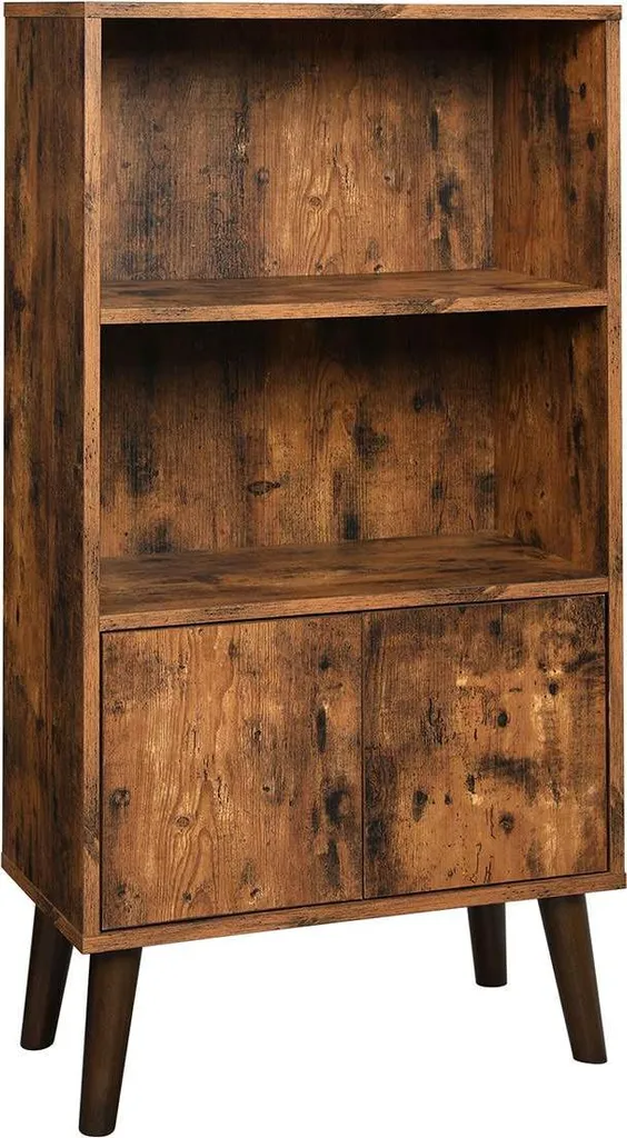 Bibliothèque rétro avec portes 60x30x120 cm - Buffet de rangement bois