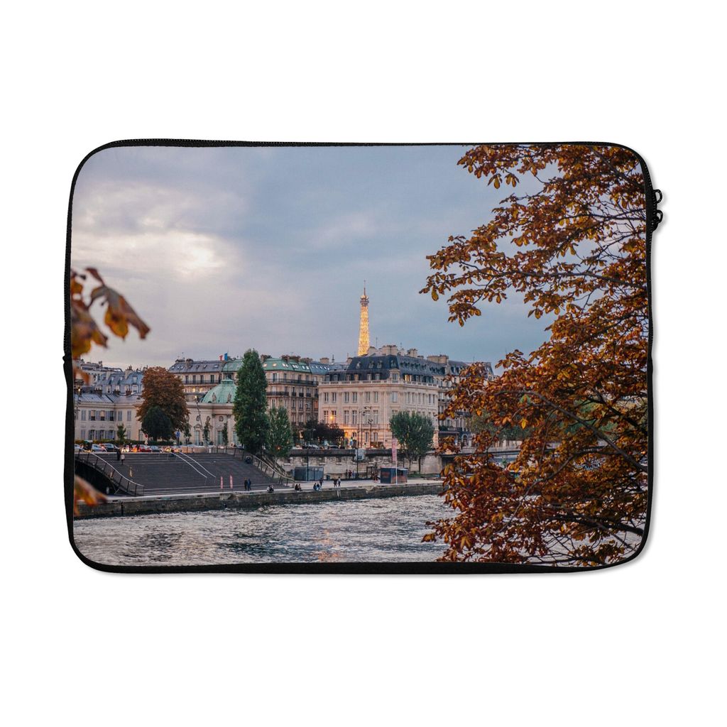 MuchoWow Laptop Hülle 14 ZollParis - Seine - Schloss Laptoptasche - Laptoptasche - Stoßsicher - Schutzhaube