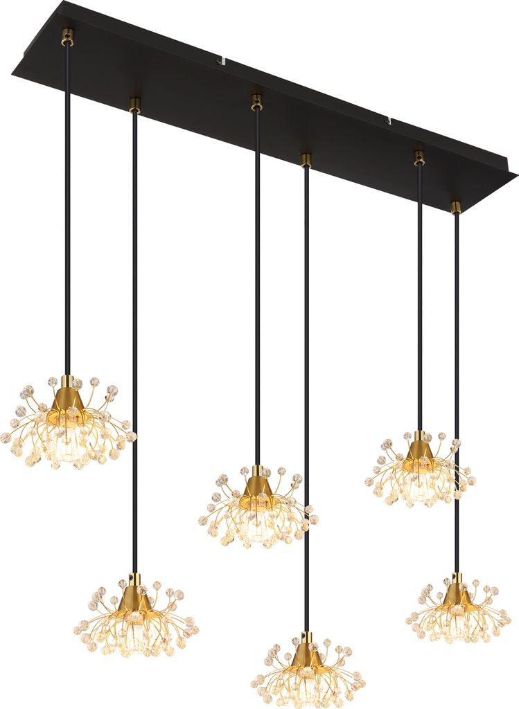 Globo Lighting|Hängeleuchte Metall schwarz matt, 6x G9 LED