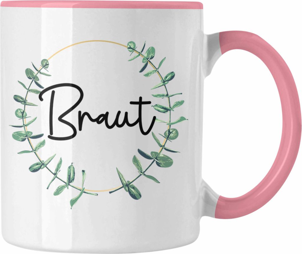 Trendation - Braut Tasse Geschenk Hochzeit Heiratsantrag Geschenkidee zur Hochzeit (Rosa)