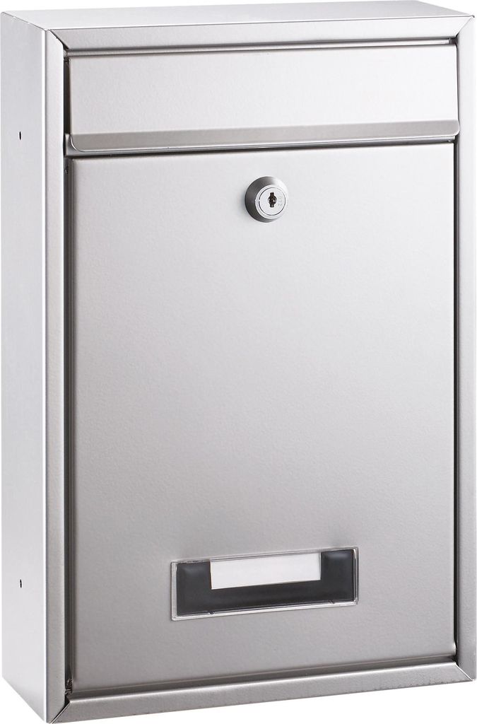 ALCO Briefkästen silber mit Sich- fenster und Namenshalter