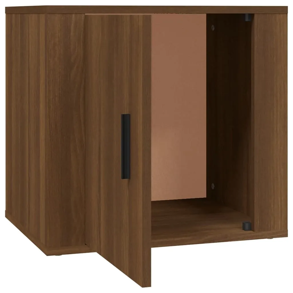 Table de nuit aspect chêne marron rustique et robuste pour chambre