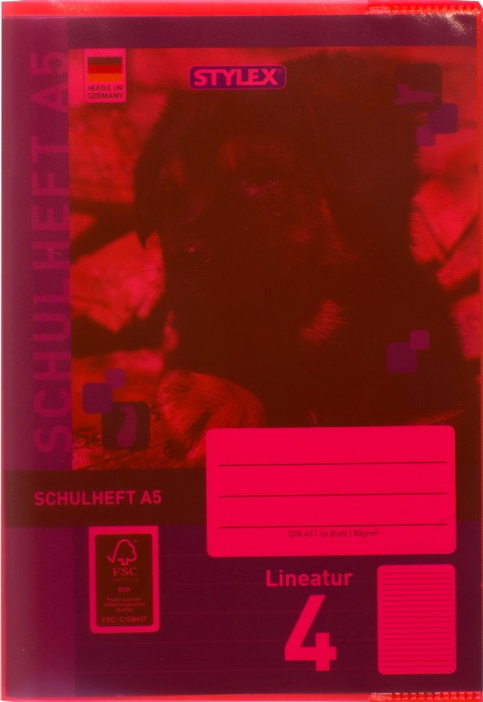 Stylex 40561 Heftumschlag, DIN A5, rot, transparent Produktbild 