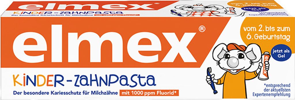 Elmex Kinder Zahnpasta 2 bis 6 Jahre mit Aminfluorid 50ml 3er Pack