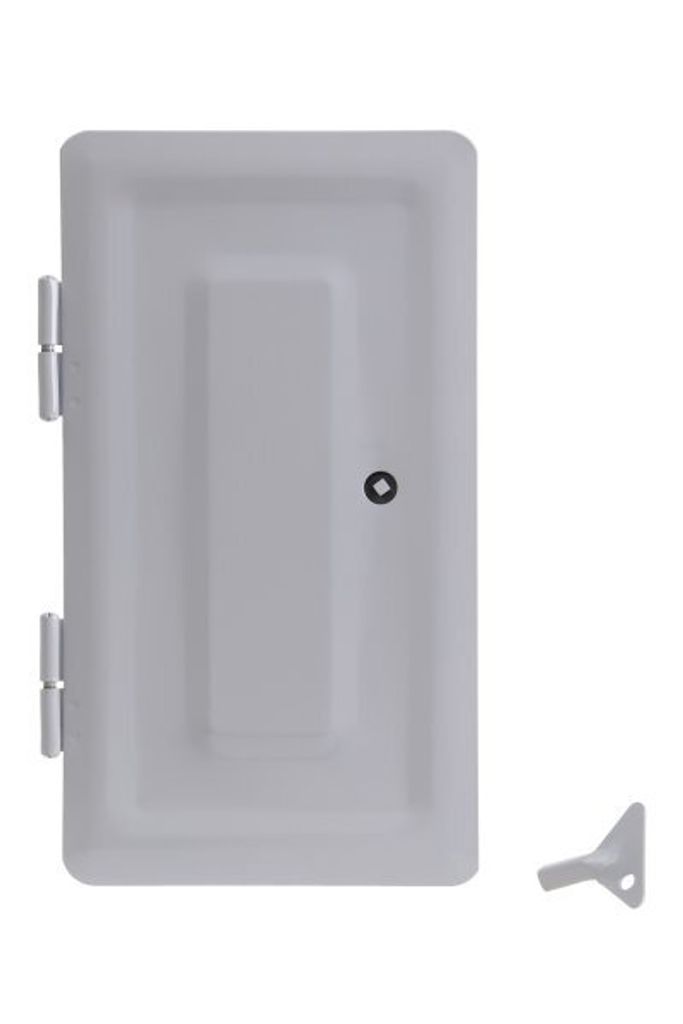 KOMAX Schornsteintür grau 160x320 mm Einbaurahmen, innere & Produktbild 