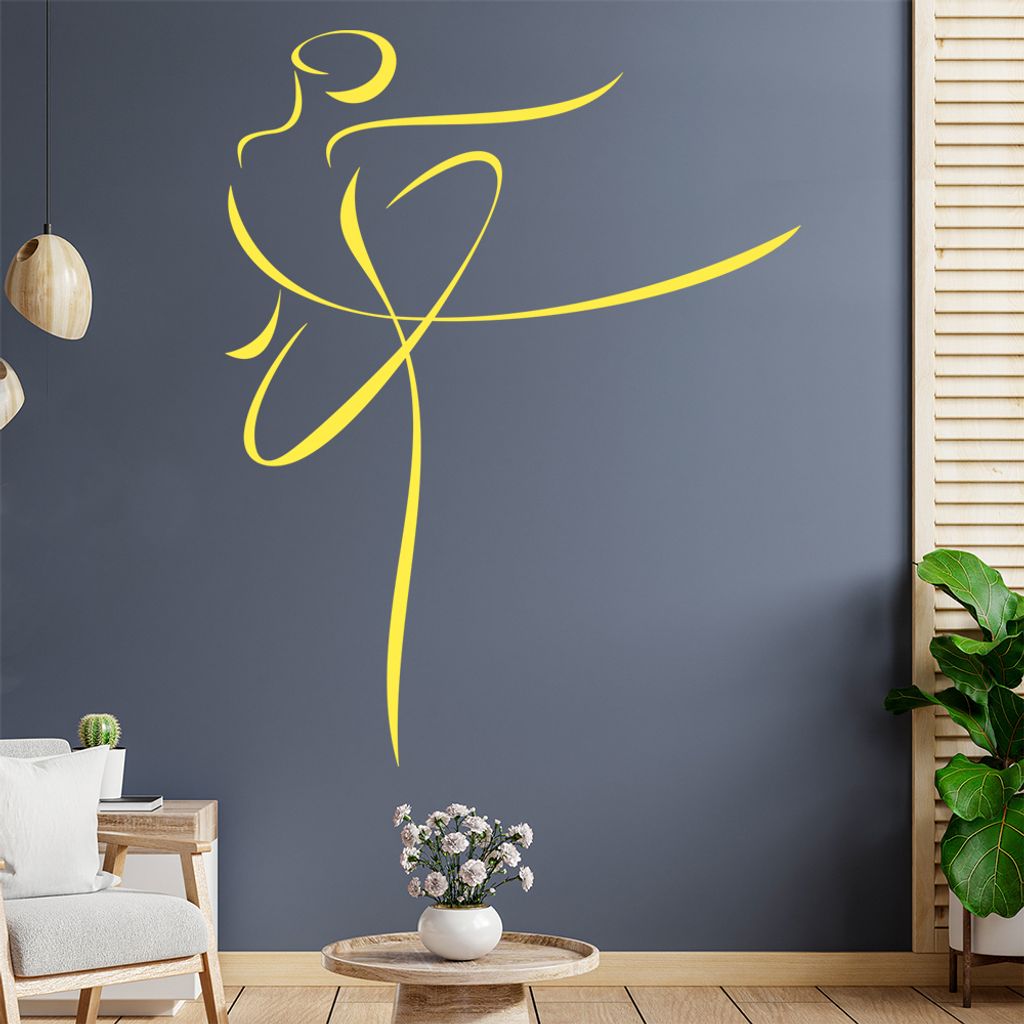 Balletttänzerin - Linien Wandtattoo in 6 Größen - Wandaufkleber Wall Sticker - Dekoration, Küche, Wohnzimmer, Schlafzimmer, Badezimmer