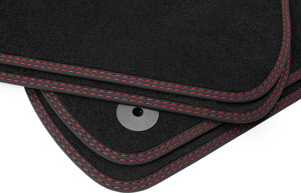 Doppelziernaht Fußmatten passend für Renault Zoe 1. Generation Bj. 2013-2019, Naht:2x Rot