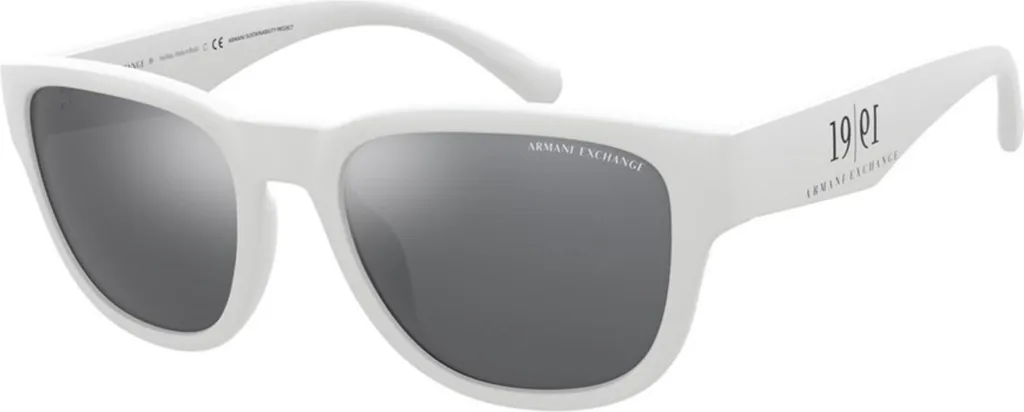 Armani Exchange AX4115SU 81566G: Occhiali da Sole Bianco Opaco Mirror