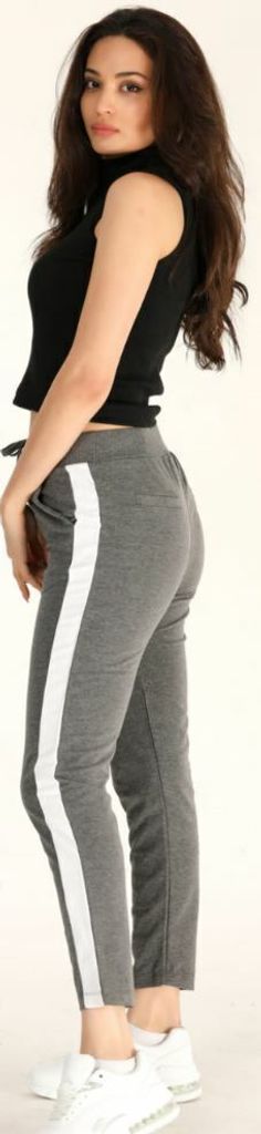 Damen Jogginghose Sporthose Grau M Trainingshose Pyjama Freizeit Baumwolle Warm P-66