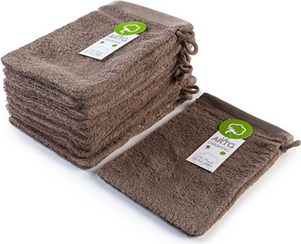 A&R 501.50 | Organic Washing Glove - Waschhandschuh aus Baumwolle - Farbe: Walnut - Größe: 16 x 22 cm