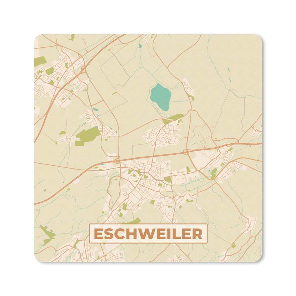MuchoWow Mauspad Mousepad Jahrgang - Eschweiler - Karte - Stadtplan 30x30 cm - Mousepads - Maus Mat - Pad - Mausunterlage - Gaming