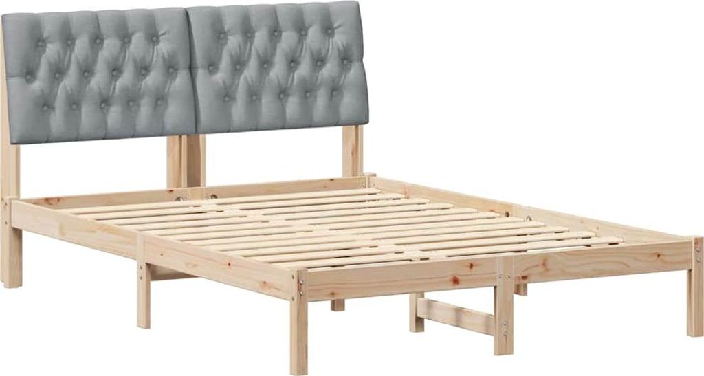 vidaXL Bettgestell mit gepolstertem Kopfteil Braun 160 x 200 cm