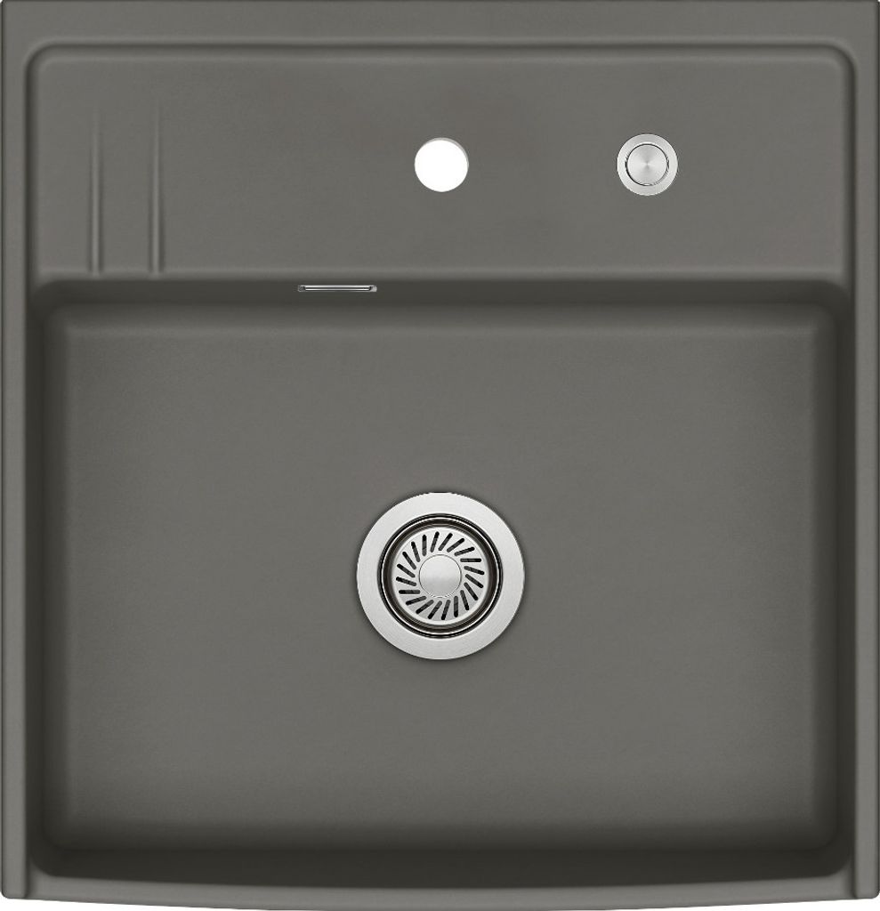 KeraDomo Elementspüle KENTRO 60 LAVA für AP-Tiefe 60 cm - Excenterbedienung / systemceram / Keramikspüle