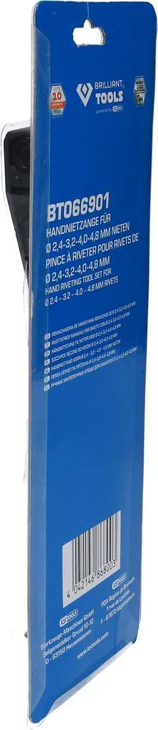 Pince à riveter manuelle 4 buses interchangeables Ø 2,4 à 4,8 mm robuste - 9