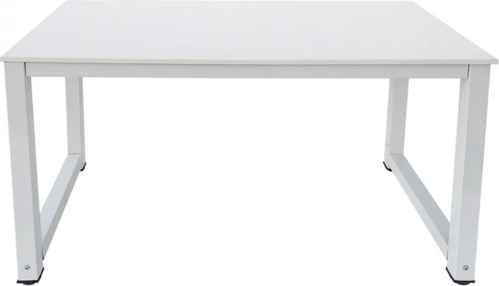 Bureau Stable sans Vacillement - Table Blanche en Métal et Bois 120cm