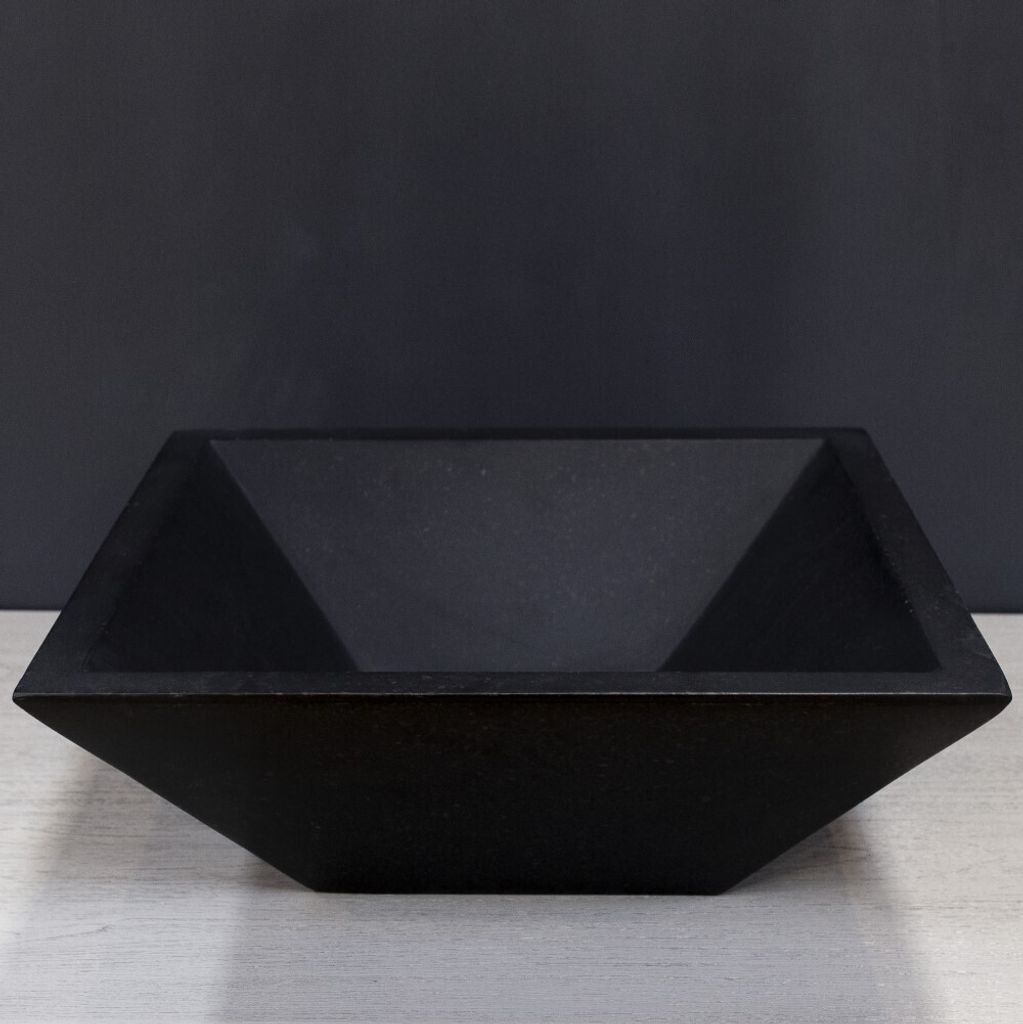 Teako Design Aufsatzwaschbecken Marca Terrazzo rund Ø 40 cm dunkel