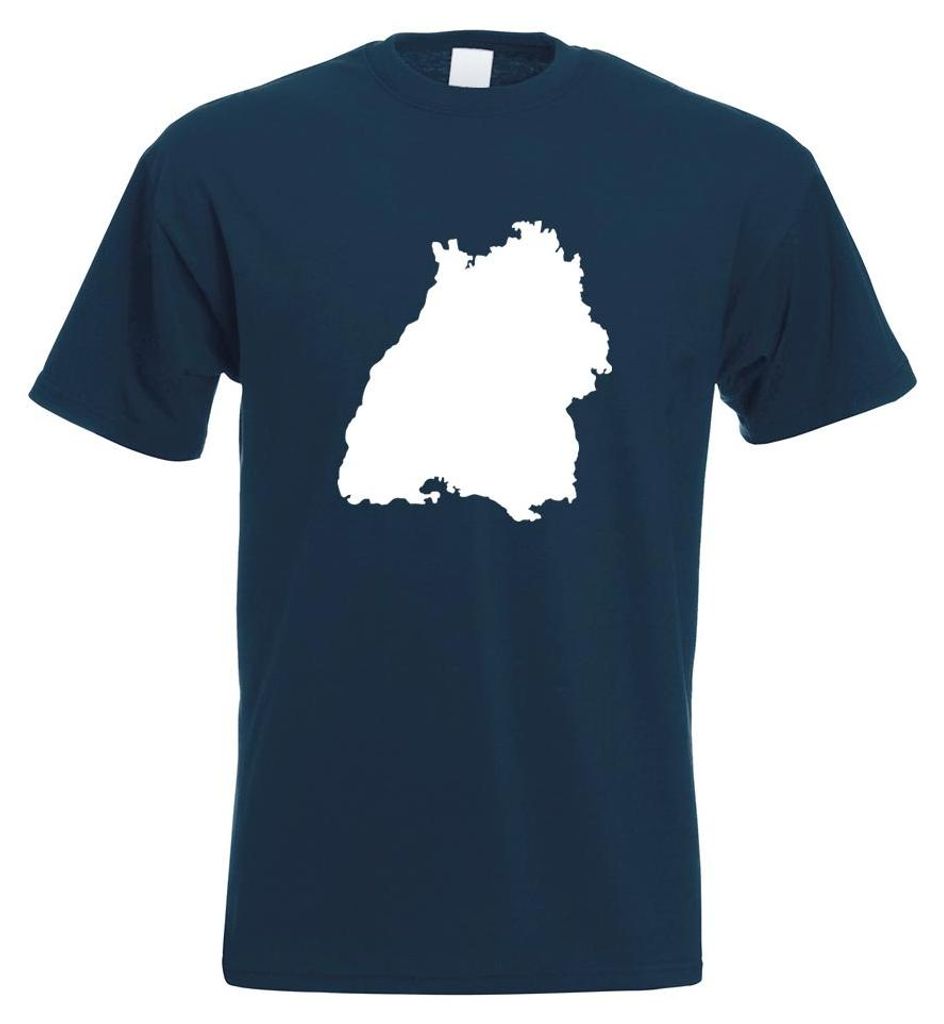 Kiwistar - T-Shirt - Navy - Baden - Württemberg Silhouette Motiv Bedruckt Funshirt Design Print - mit Motiv Bedruckt - Funshirt Design - Sport - F...