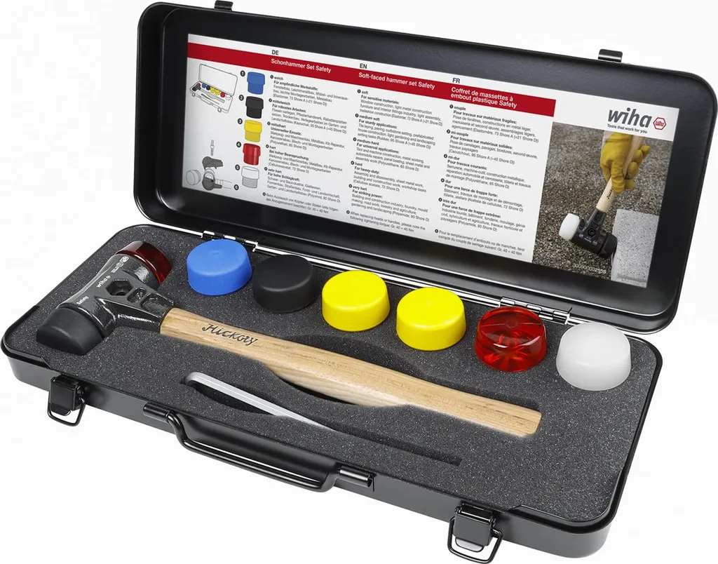 Coffret de pinces pour circlips Wiha et maillet à embouts interchangeables