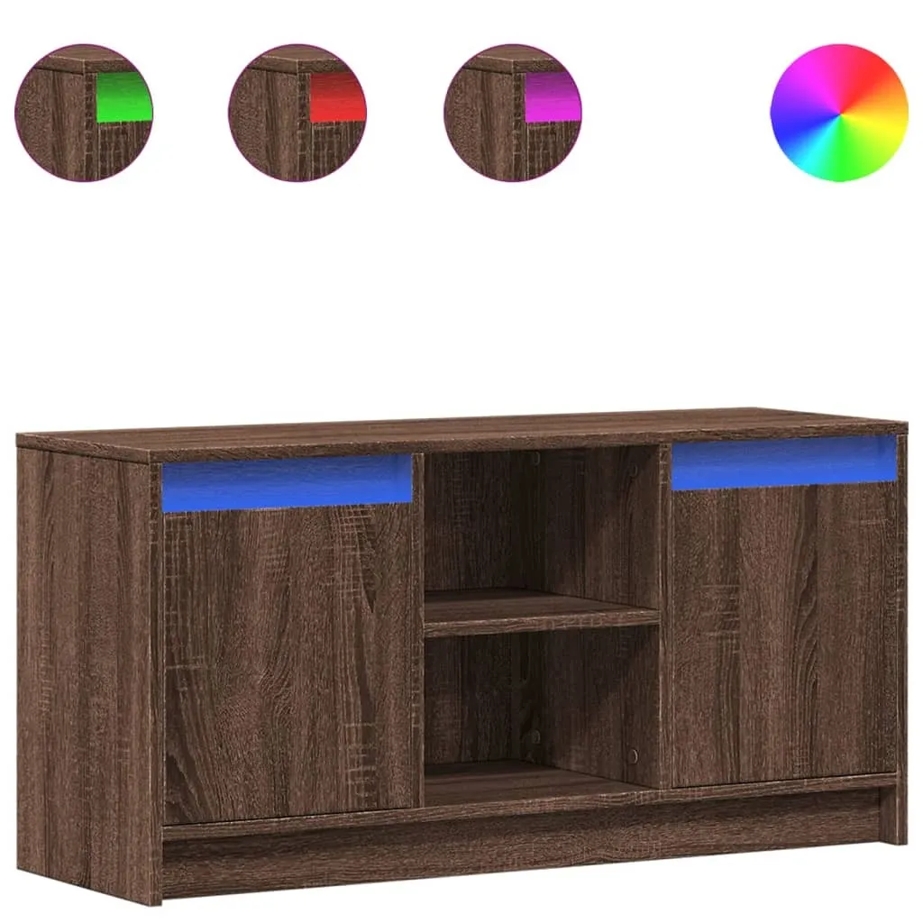 Porta TV LED Rovere Marrone 100x34x50 cm | Mobile Multimediale Moderno