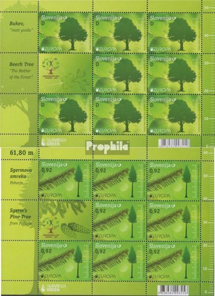 Briefmarken Slowenien 2011 Mi 897Klb-898Klb Kleinbögen (kompl.Ausg.) postfrisch Europa: Der Wald