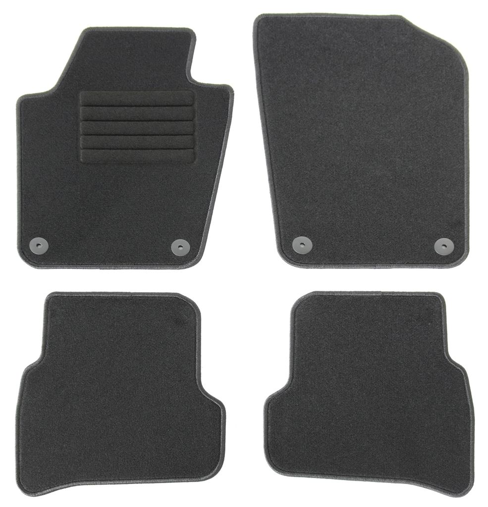 Fußmatten-Set für VW Polo 6R, 06/2009-08/2017, 4-teilig, Schwarz